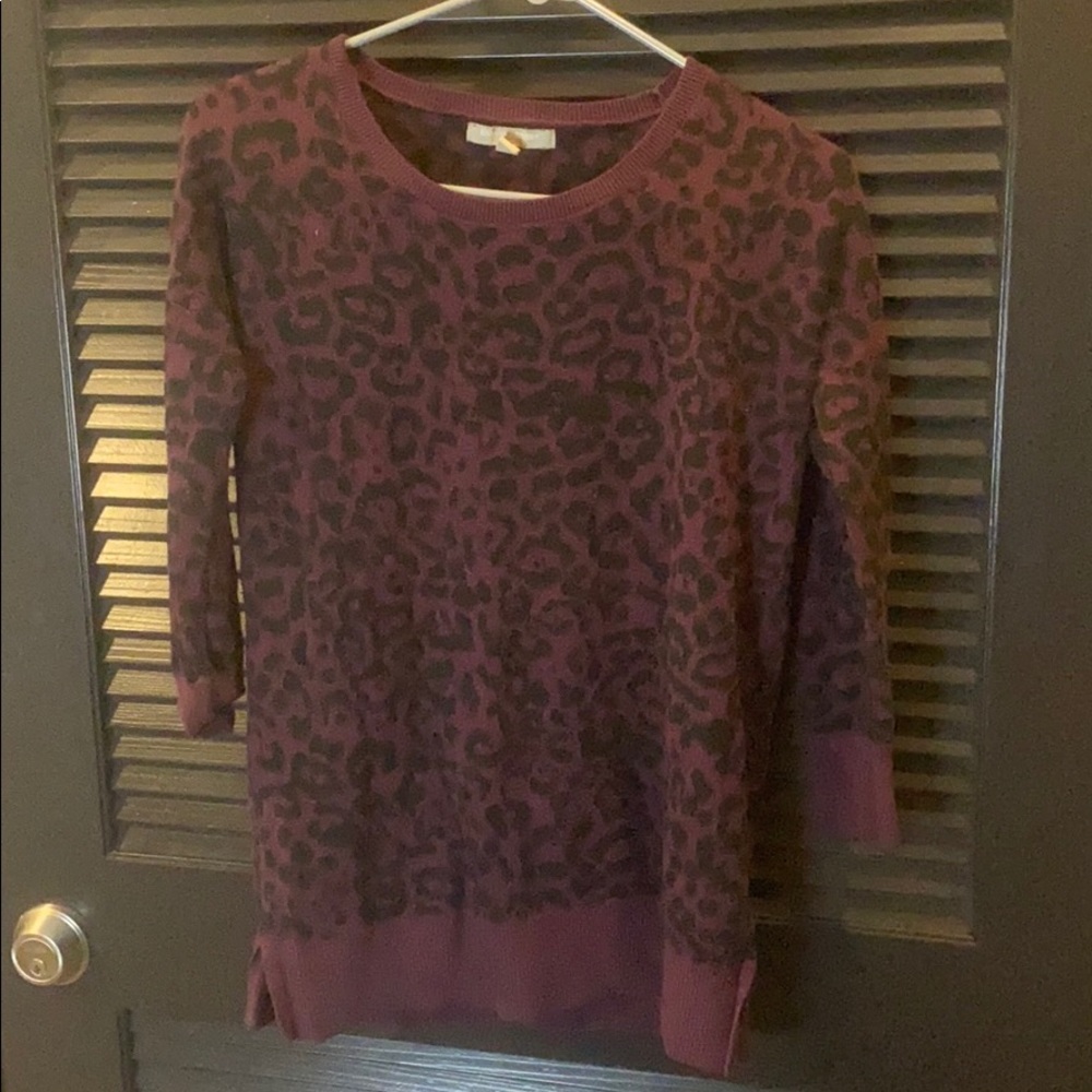 Banana republic leopard maroon sweater